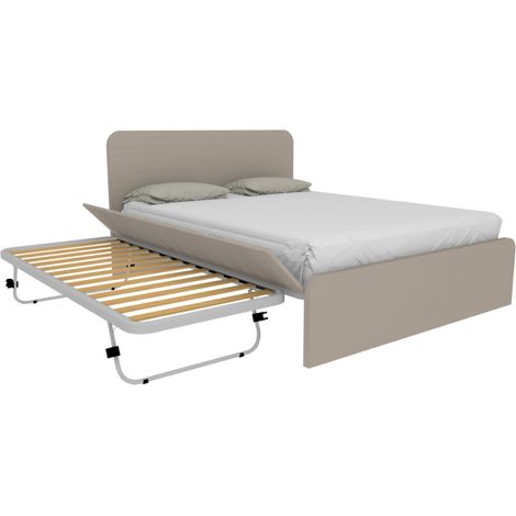 Letto matrimoniale 160x200 con rete estraibile e sollevabile - Effetto tessuto