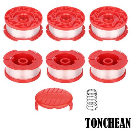 Hilo de nailon para desbrozadora, carrete de 0,065", cabezal de nailon para desbrozadora, hilo de corte, carrete CMZST065 CMZST120SC, juego de 6+1+1 piezas (1/4)