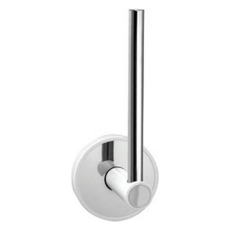 Portarotolo verticale in acciaio inox lucido e dettagli in abs bianco  NICO-B kamalu