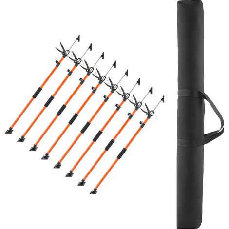 Mophorn Barra de Soporte Ajustable para Elevador de Armarios, 8 Piezas, Extensión de 116-290 cm, Varilla Telescópica de Acero Ligero, Capacidad 70 kg para Montaje de Armarios y Paneles de Yeso (1/5)