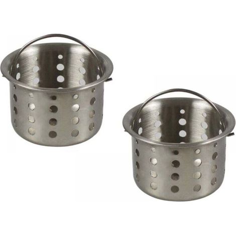 Crépine d'évier de cuisine, panier intérieur en acier inoxydable - 2 pièces (1/4)