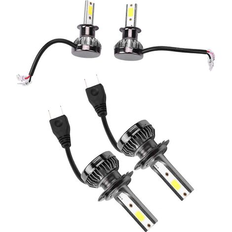 Kit de conversion de 4 mini ampoules LED 1400 W pour phares (feux antibrouillard, feux de jour, blanc 6000K) - Installation facile (2 ampoules H3 et 2 ampoules H7) (1/5)