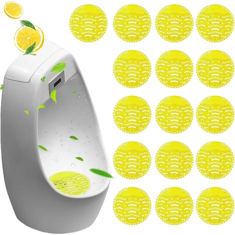 Pastilles parfumées urinoir lot 16 citron - Désodorisant rafraîchissant anti-éclaboussures