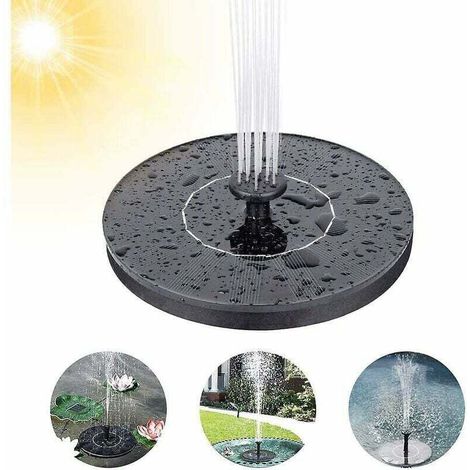 Fontaine solaire extérieure avec pompe à eau, fonctionnant à l'énergie solaire, équipée de 7 styles de fontaine, adaptée pour les bassins, aquariums de jardin et bains d'oiseaux.