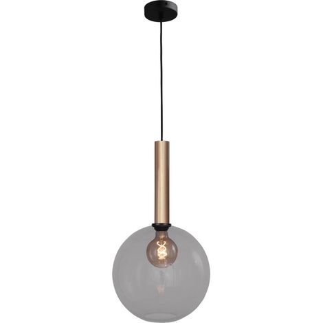 Lampe suspendue Ø 30cm Bella 2 Laiton doré avec verre fumé - 2980-02-05-30 (1/3)