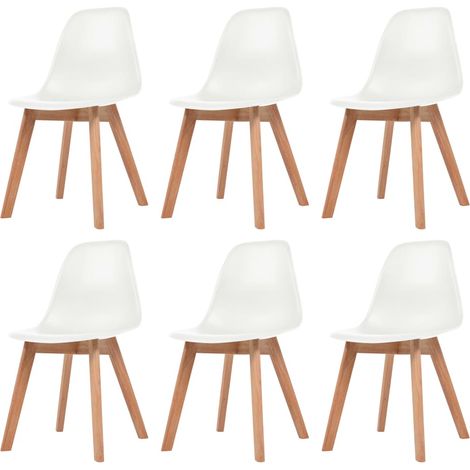 Chaises à manger, Chaises à dîner, Fauteuils de Relaxation lot de 6 Blanc Plastique BGT69686 (1/5)