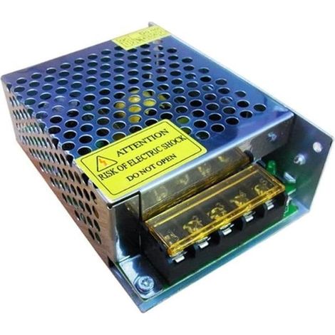Source d'alimentation à découpage S-60-12, AC 110-220 V à DC 12 V 5 A, 60 W, avec boîtier métallique perforé adaptateur de courant (1/3)