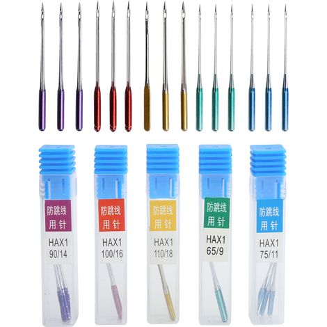 15Pcs Sewing Machine Needle AntiJumping Regular Point Replacement with Separate Storage Box (1/5)