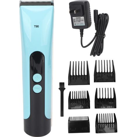 Tondeuse à cheveux professionnelle sans fil, lame en acier inoxydable, poignée ergonomique, 6 peignes inclus, pour hommes, prise US 100‑240V (1/5)