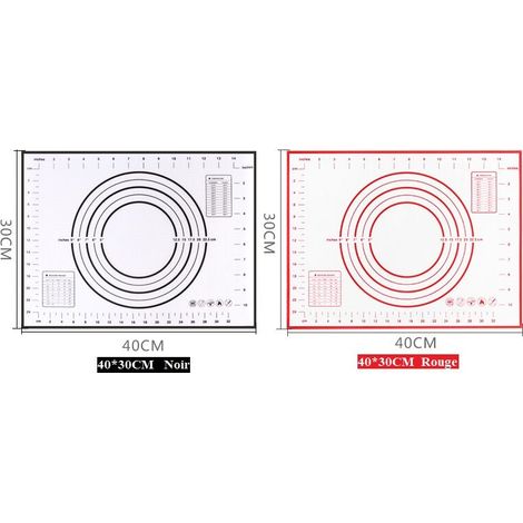 Tappetini antiaderenti in silicone per forno e pasticceria, 2 pezzi, 40 x 30 cm (rosso + nero) (1/4)