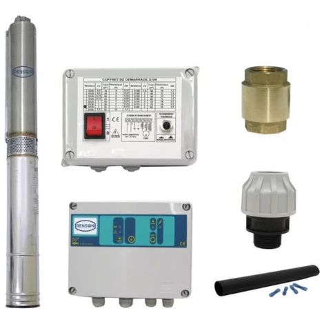 Kit pompe de forage mono 4" MOTEUR EAU 2,2KW RENSON (1/3)