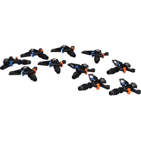 Lot de 10 arroseurs à bras oscillant à filetage mâle G1/2, rotation à 360°, pour pelouse et jardin. (1/5)