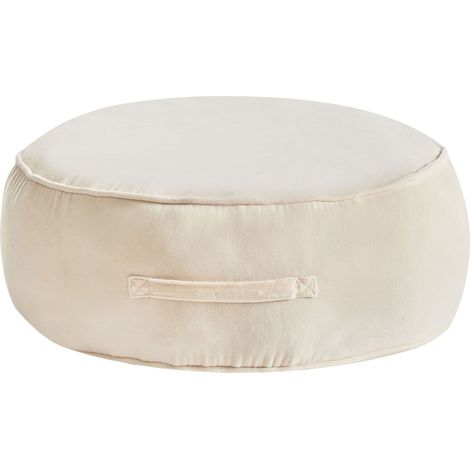 Pouf YULLE Samtstoff Hellbeige (1/5)