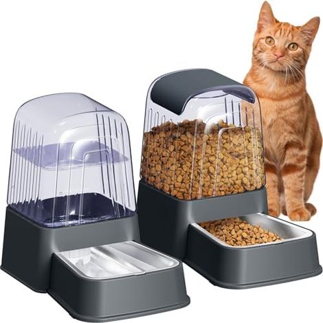 Distributeur Auto Croquettes/Eau, Chien, Chat, Gamelles Inox, Gravite, Hipidog, Complet, Animal (1/5)