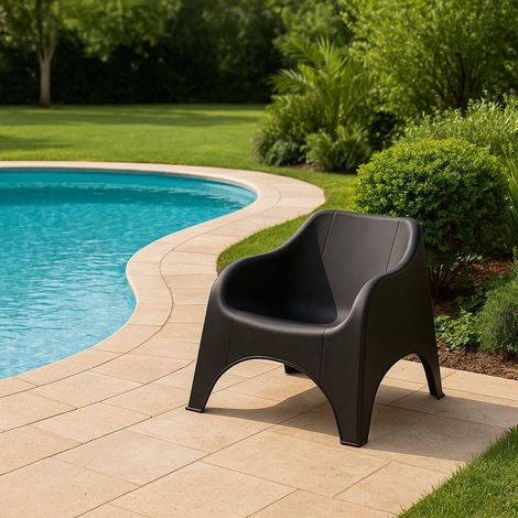 Outdoor-Sessel Agri, ein Stuhl, 81x79 cm Schwarz (1/3)