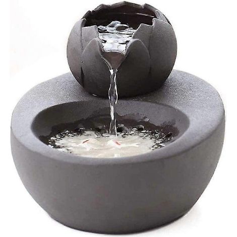Fontaine à eau pour chat en céramique - Distributeur d'eau vertical Lotus - Automatique (1/5)