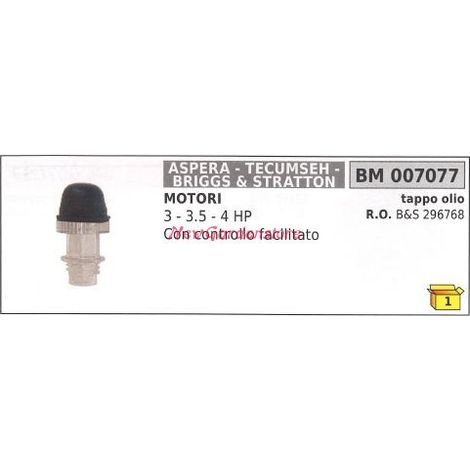 Tappo olio ASPERA tagliaerba tosaerba rasaerba 3 3.5 4 5 HP 007077