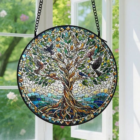 Capteur de soleil en vitrail - décoration spirituelle 15cm (1/4)