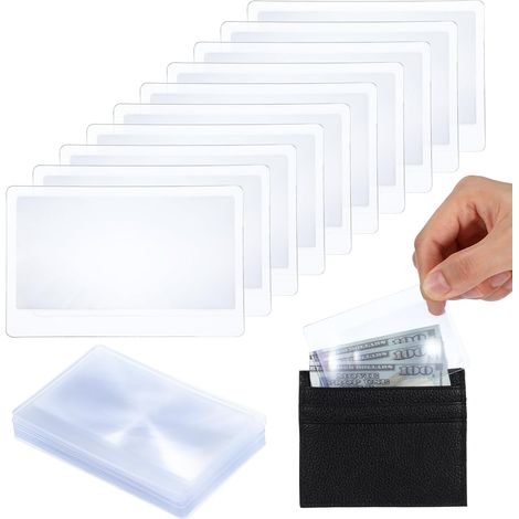 20 Linsen, 3-fache Taschenlupe im Brieftaschenformat, Kreditkartenlupe, Brieftaschenlupe, Schmucklupe, Leselupe zum Laufen oder Feuerstarter.
