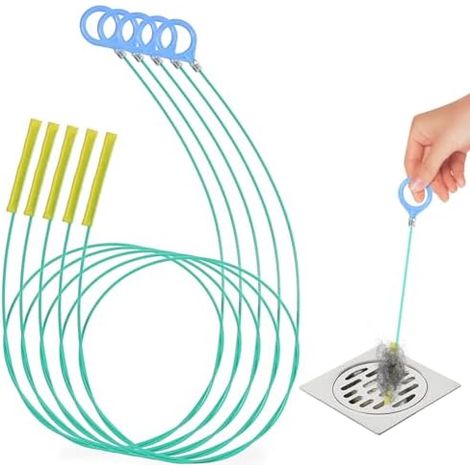 Furet Deboucheur Canalisation 130 cm, Brosse de Nettoyage Puissante pour Éviers, Canalisations et Tuyaux – Tête Ronde Anti-dérapante Facile à Utiliser un Débouchage Rapide Efficace -