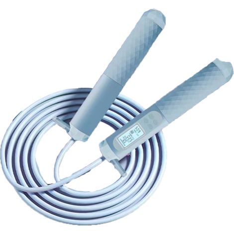 Corde À Sauter Sans Corde Avec Boules Lourd - Compteur LED Intégré - Pour Fitness Domicile Et Entraînement - Longueur Réglable - Bleu Ciel (1/5)