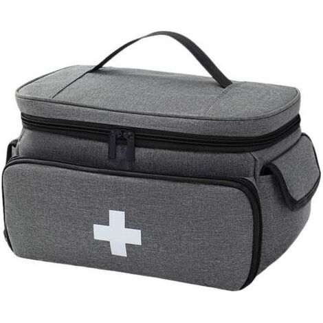 Trousse de Secours Vide Étanche, Trousse Pharmacie Voyage de Grande Capacité, Portable Sac de Médecine avce Sangle, Sac DUrgence Médical pour Activités de Plein Air,Maison,Voyages,gris (1/3)