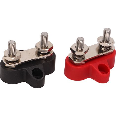 Jeu de 2 Bornes de Batterie 48V Acier Inoxydable Poteau de Connexion Terminal pour Camion Camping-car Bateau 1/4 Pouce (1/5)