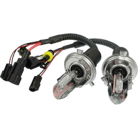 2 ampoules xénon H4 HID 35 W 12 V 12 000 K (feux de route/croisement) pour phares avant, faisceau de câblage inclus. (1/2)