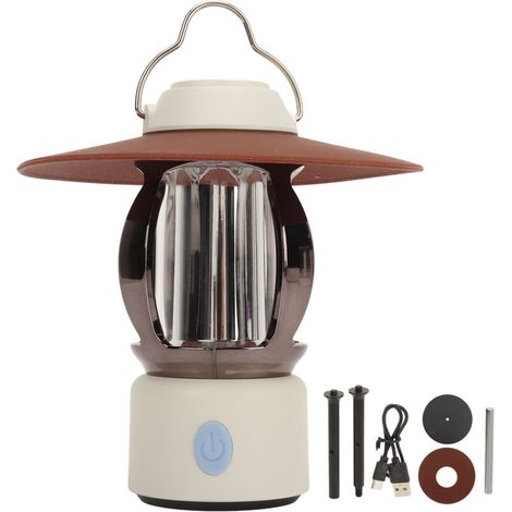 Lampe de camping rechargeable à 3 niveaux de luminosité, étanche, en ABS, idéale pour les voyages en plein air. (1/5)