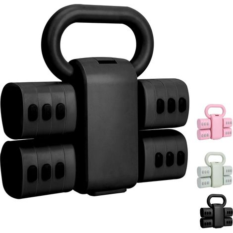 Set de Haltères Réglables 2 en 1, Convertible en Haltere Russe, 1/1,5/2/2,5 kg Chacun, Poids pour Gym à Domicile, Set de Poids Libres 4 en1 pour Femmes avec Régulation Rapide (1/5)