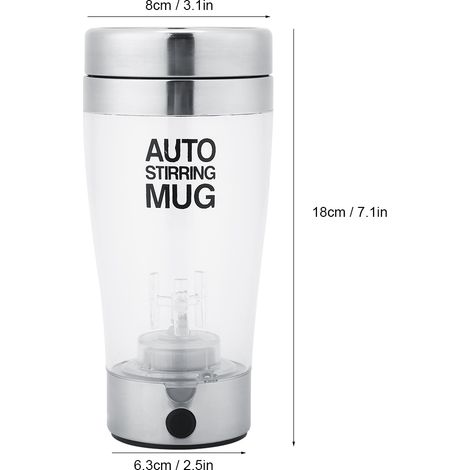 Mug électrique mélangeur automatique en acier inoxydable de 400 ml pour lait, jus et café (1/5)