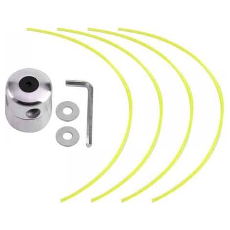 Tête de débroussailleuse de rechange universelle en aluminium avec 4 cordes de désherbage 1 clé 2 rondelles, support tondeuse M10 (1/5)