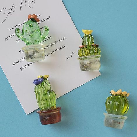 simulation Plante Cactus Succulent Rfrigrateur Aimant Autocollant Dessin Anim Transparent Rsine Aimant Autocollant Dcoration De Bureau (1/5)