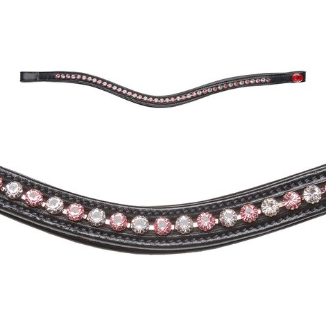 Kieffer Stirnriemen für Trense - Crystal Rose - Warmblut