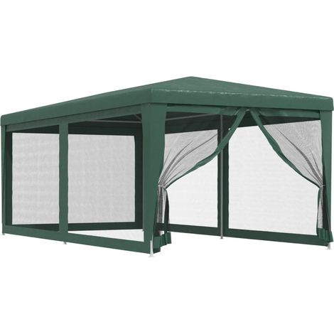 Maison Exclusive - Partyzelt mit 6 Mesh-Seitenwänden Grün 3x6 m H