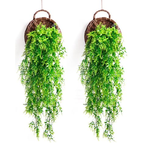 2Pcs Fleur Artificielle d'herbe de Malt Plantes Artificielles Fausse Plante  Verte Fausse Plante Deco Convient à La Décoration Murale de La Maison,du Jardin,de L'IntéRieur Nécessitant peu d'entretien (1/5)