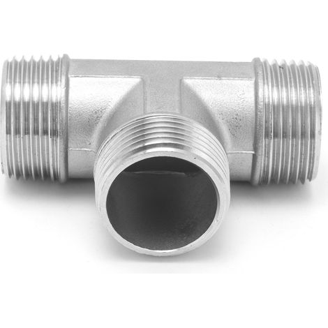 Raccord en T Acier Inoxydable G1 Pouce Mâle pour Tuyauterie et Plomberie (1/5)