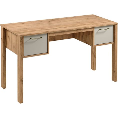 AX LIVING Bürotisch Iseonia B2S – 138 cm breit, Eiche Wotan & Beige