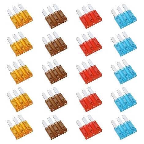20pcs RV 5A-15 AMP Micro 3 Pin Insert Fuse Micro3 Blade Fuse Assortment Pack Kit for Car Automobile Trucks Automotive Lighting (1/5)