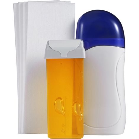 Kit épilation salon professionnel : chauffe-cire électrique 230V UK, cartouches miel, papier dépilatoire + épilateur (1/5)