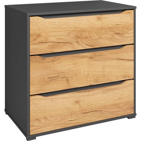 Credenza Ruben, Rovere dorato, 80 x 77.6 cm con cassetti, Vicco