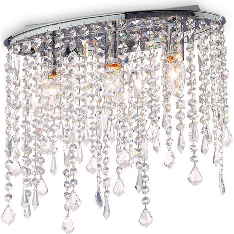 Ideal Lux Rain Clear - 3 Licht kleine Deckenleuchte Chrom, E14 (1/2)