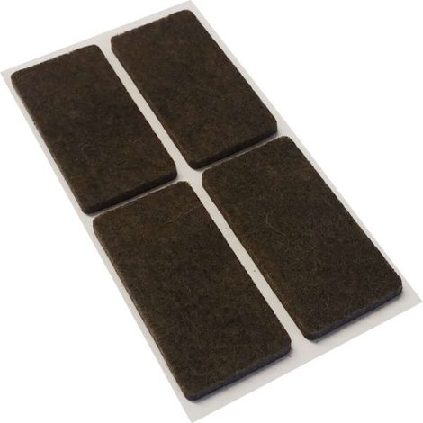 FELTRINI ADESIVI RETTANGOLARI 25 X 50 MM. - MARRONE - 4 PZ. (1/2)