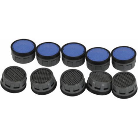 Lot de 10 Cartouches Pour Aérateur Évier et Douche - Finition Métal - Débit Optimisé - Compatible Éviers F22x100 et Douches M24x100 (1/3)