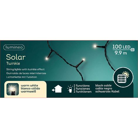 LUCI DI NATALE CON PANNELLO SOLARE 100 LED LUCE BIANCO CALDO (1/4)