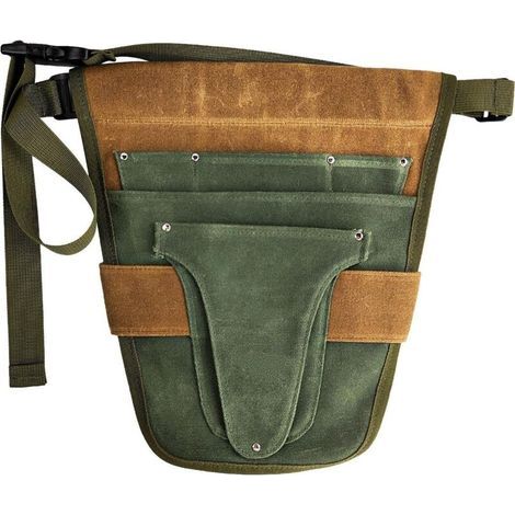 Ceinture à outils de jardinage pratique, avec plusieurs poches pour outils de jardinage en plein air(vert et marron) (1/5)