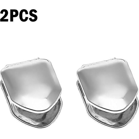 Lot de 2 grilles dentaires pour canine supérieure, style hip-hop, pour Noël et Halloween. (1/3)