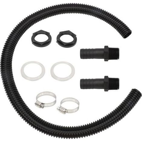 Kaelt - Kit Raccord Recuperation Eau de Pluie, Raccord Recuperateur Tonneau pour Eau de Pluie, 2 Colliers de Serrage 2 Tuyaux avec Bec de Tuyau de Raccordement 50 cm 25 mm (1/5)