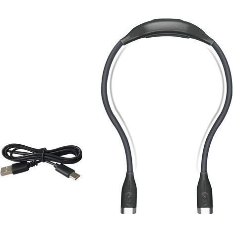 Lampe de Lecture de Cou avec 3 Niveaux de Luminosité Réglable 4 LED Lampe de Nuit Câble USB Rechargeable (1/5)