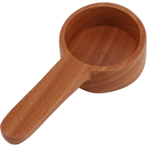 Cuillère doseuse à café multifonctionnelle, haute précision, élégante et durable, en bois, pour la cuisine, format court, coloris varié. (1/5)